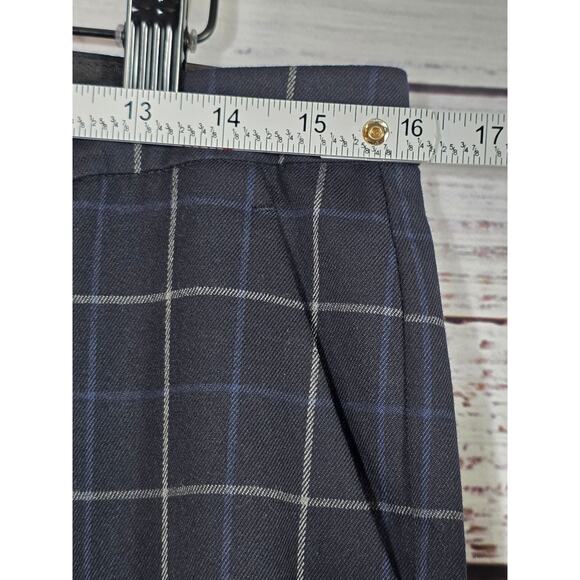 Zach & Rachel Women's Plaid Dress Pants size 10 Navy Gray Windowpane - Picture 5 of 6